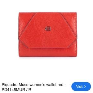 EUC Piquadro Muse women's wallet red - PD4145MUR / R